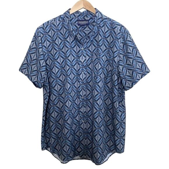 Panhandle Slim Other - Panhandle Mens Size XXL Performance Button Up Shirt Short Sleeve Blue Multicolor